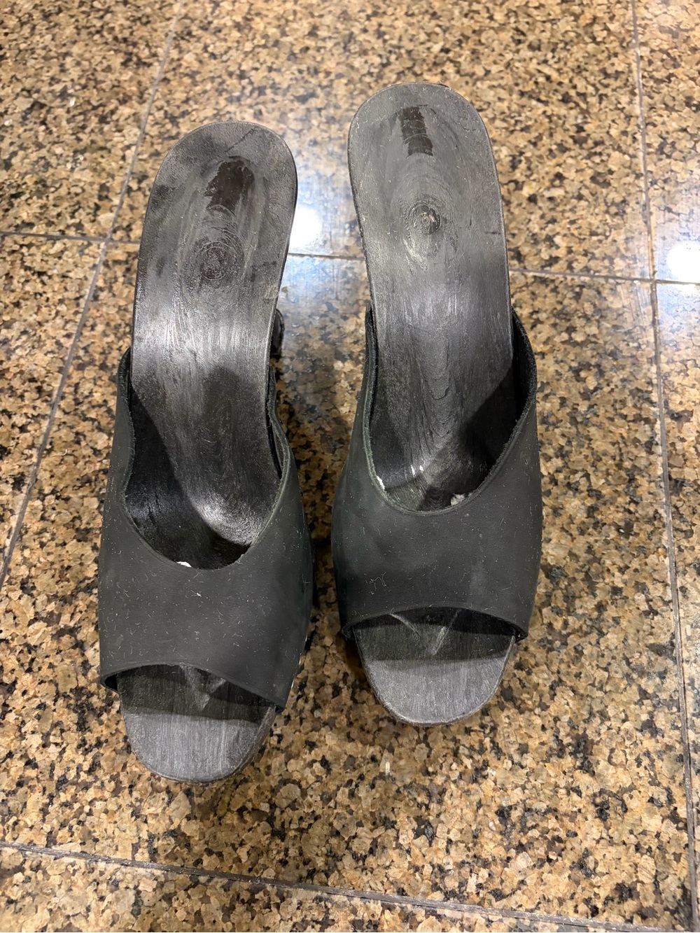 Vintage 90’s Candie's Black Suede Nubuck Mules